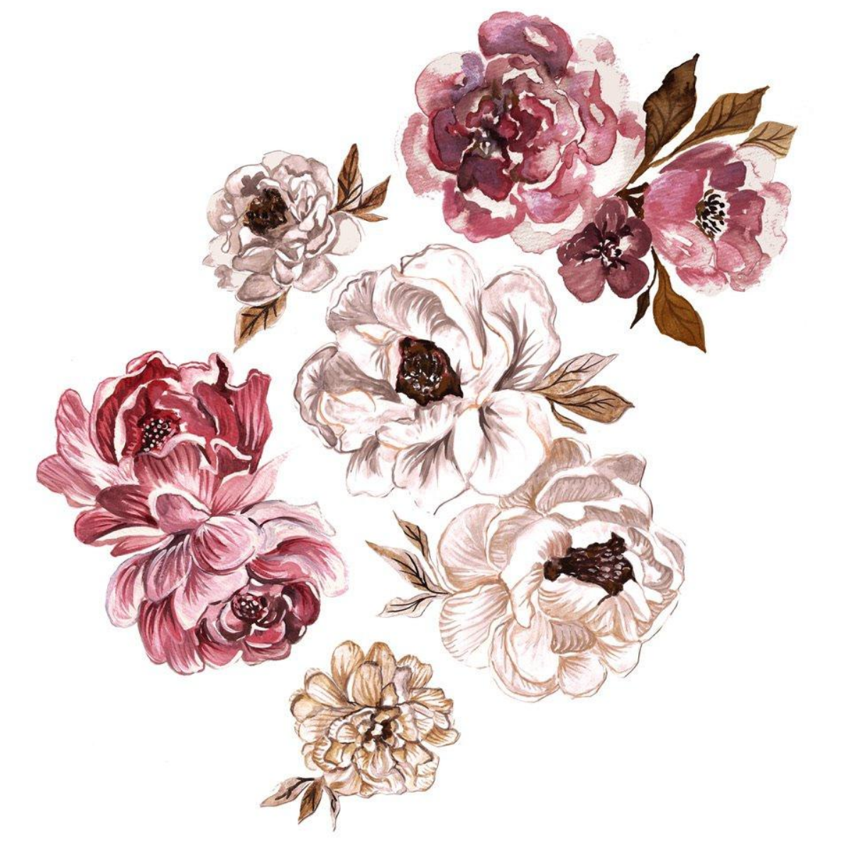 Eloise Peony Decals  Removable PhotoTex Wall Decals – Minnie and Me  Interiors