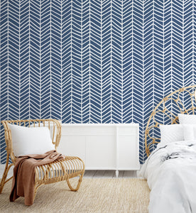 Hand Drawn Herringbone (several colourways) | Removable PhotoTex Wallpaper